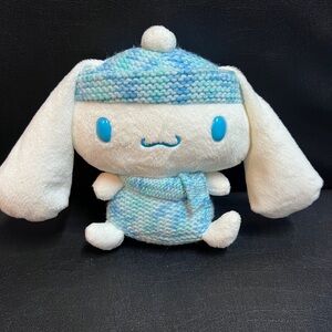 Sanrio Cinnamoroll Plush with Blue and White Knit Outfit